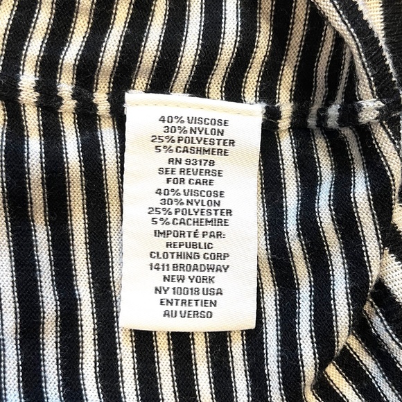 Magaschoni Black & White Striped Top minimalist delicate classic - Picture 4 of 5